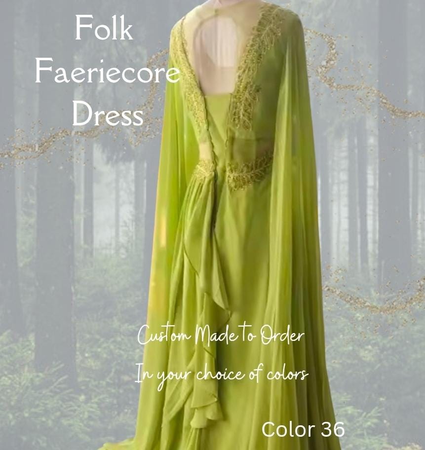 Faeriecore Green Maxi Dress  Pop Tourinspired Fairy Performance & Event  Gown - Etsy