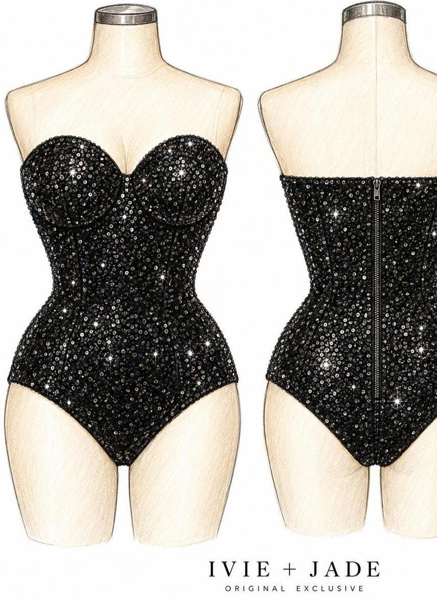 Rhinestone Bodysuit Sabrina - Etsy