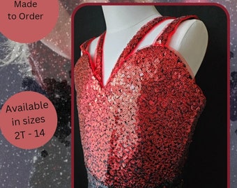 Girls Red and Black Sequin RED Era Bodysuit | Unique Taylor Inspired Sequins Bodysuit | Taylor Outfit Replica | ERAS Tour Outfit