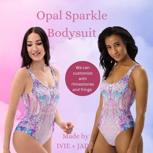 Opal Sparkle Taylor Bodysuit | Pastel Sparkle Print Celebrity Inspired Leotard | Pink Concert Tour Outfit | Cosplay Costume