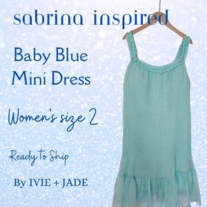 Ready to Ship Sabrina Inspired Baby Blue Mini Dress size 2 | Short and Sweet Tour Outfit | Unique Vintage Style Lingerie Dress
