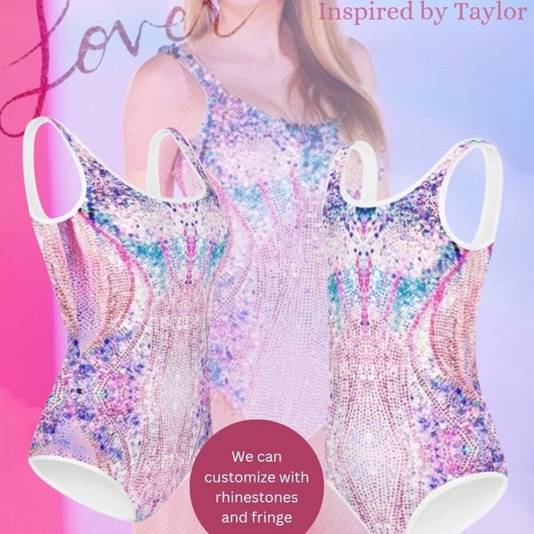 Girls Opal Sparkle Lover Bodysuit | Youth Taylor Inspired Cruel Summer Leotard | Tween Lover Era Outfit | Swift Teen ERAs Tour Outfit