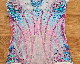 Chicas talla 10 Cruel Summer Taylor Inspired Lover Body / Youth Pink Rhinestone Leotard / Lover Era Outfit / Girls Sparkly Era Tour Outfit