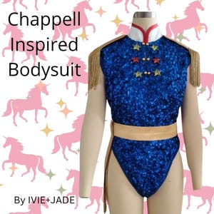 Ready to Ship sz 8 Chappell Inspired Bodysuit | Celebrity Inspired Outfit | Sparkly Hot to Go  Showgirl Outfit | Unique Concert Outfit