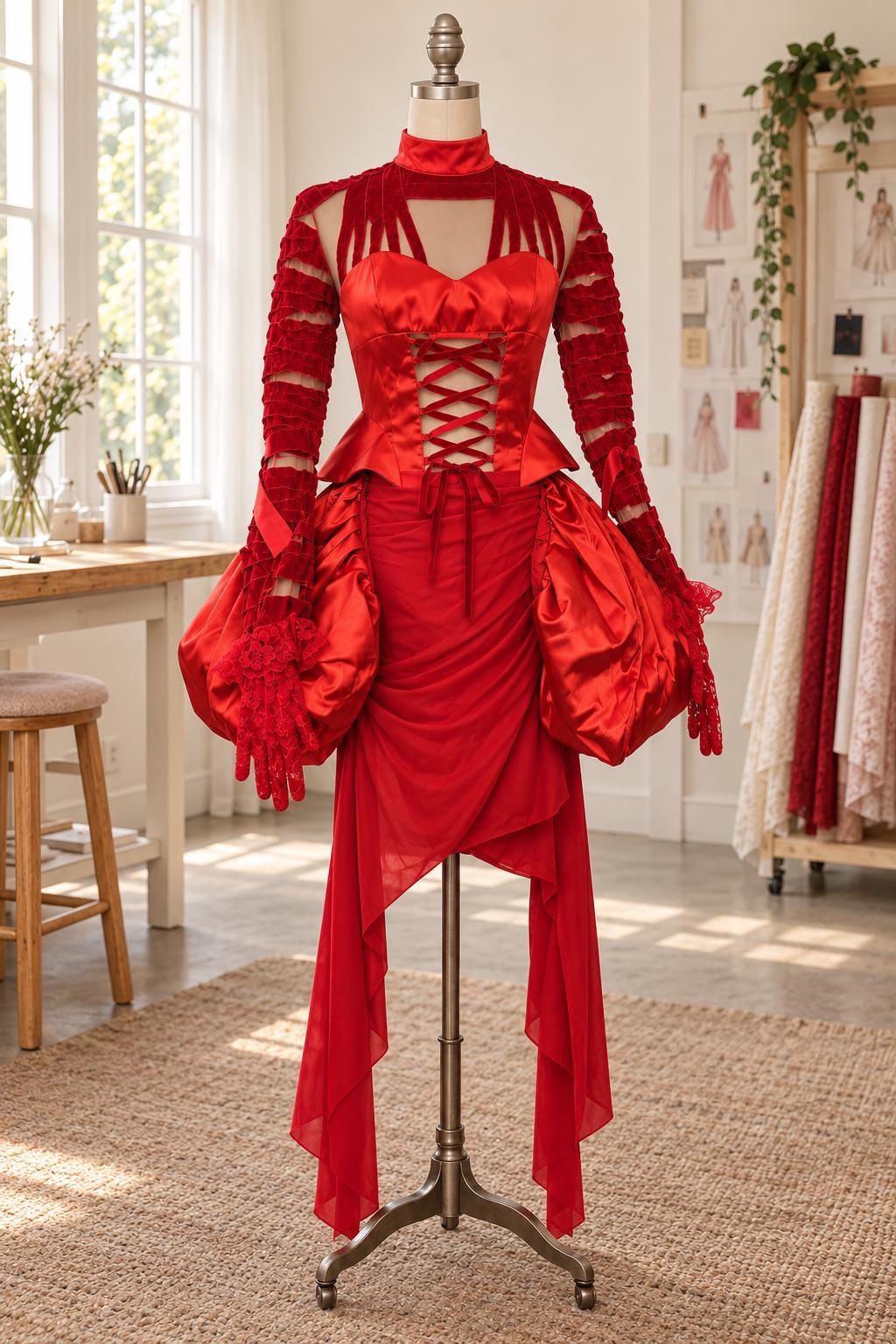 lady gaga lace dress Red Costume del:June
