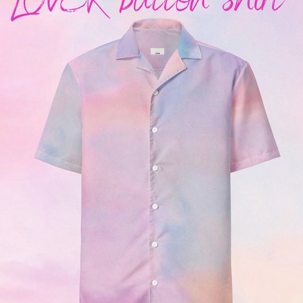 Chemise pastel arc-en-ciel | Chemise boutonnée coucher de soleil aquarelle | Chemise inspirée de Taylor pour hommes | Tenue de la tournée ERAS Lover Era