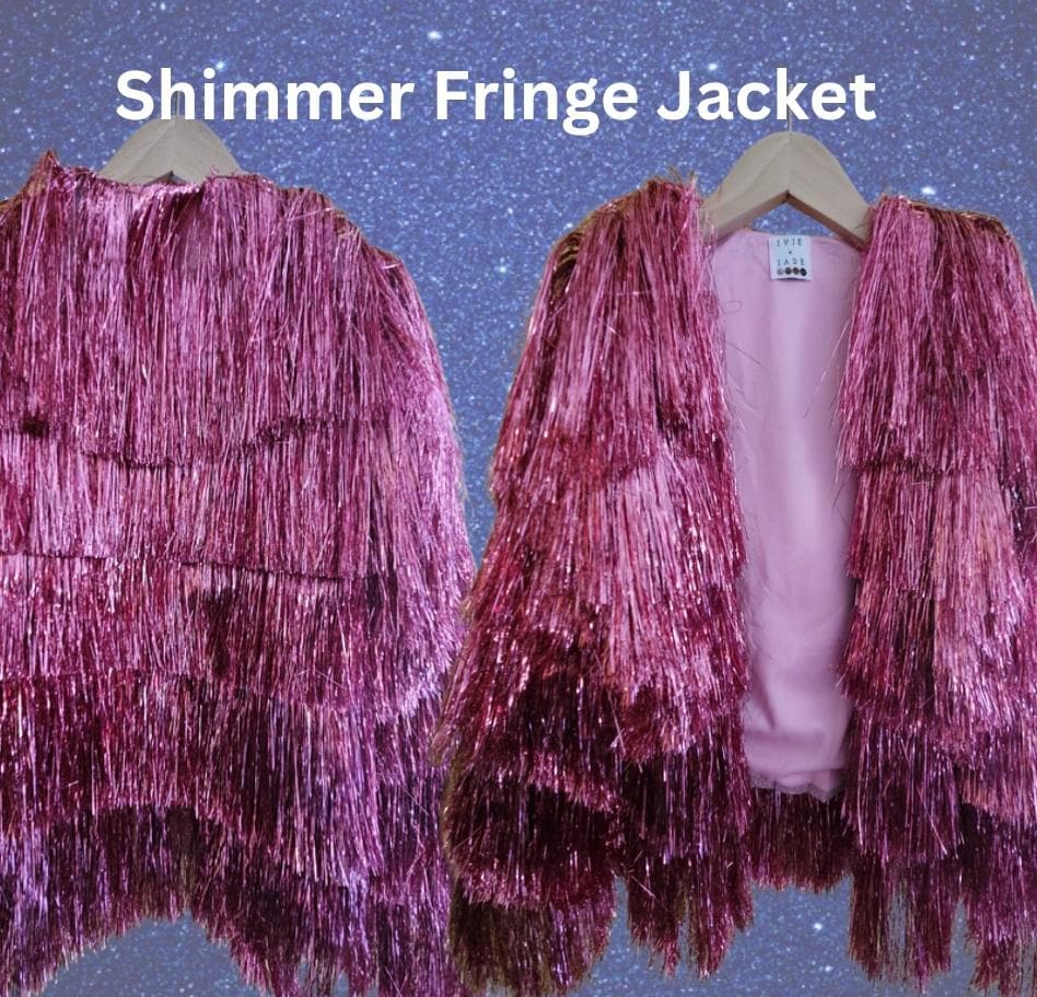 GIRLS Shimmer Fringe Midnight Karma Jacket | Sparkly Taylor GIRLS Shimmer Fringe Midnight Karma Jacket | Sparkly Taylor