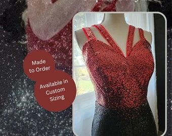 Red & Black Sequin Red Era Bodysuit | Taylor Inspired Sequins Bodysuit | Swift RED Outfit Replica | Reputation Era Outfit for ERAS Tour