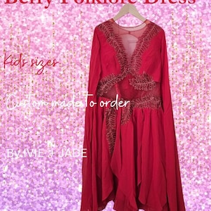 Girls Berry Faeriecore Dress | Taylor Inspired Folk Dress | Eras Tour Outfit Replica | Unique Custom Made Fairycore Prom Dress