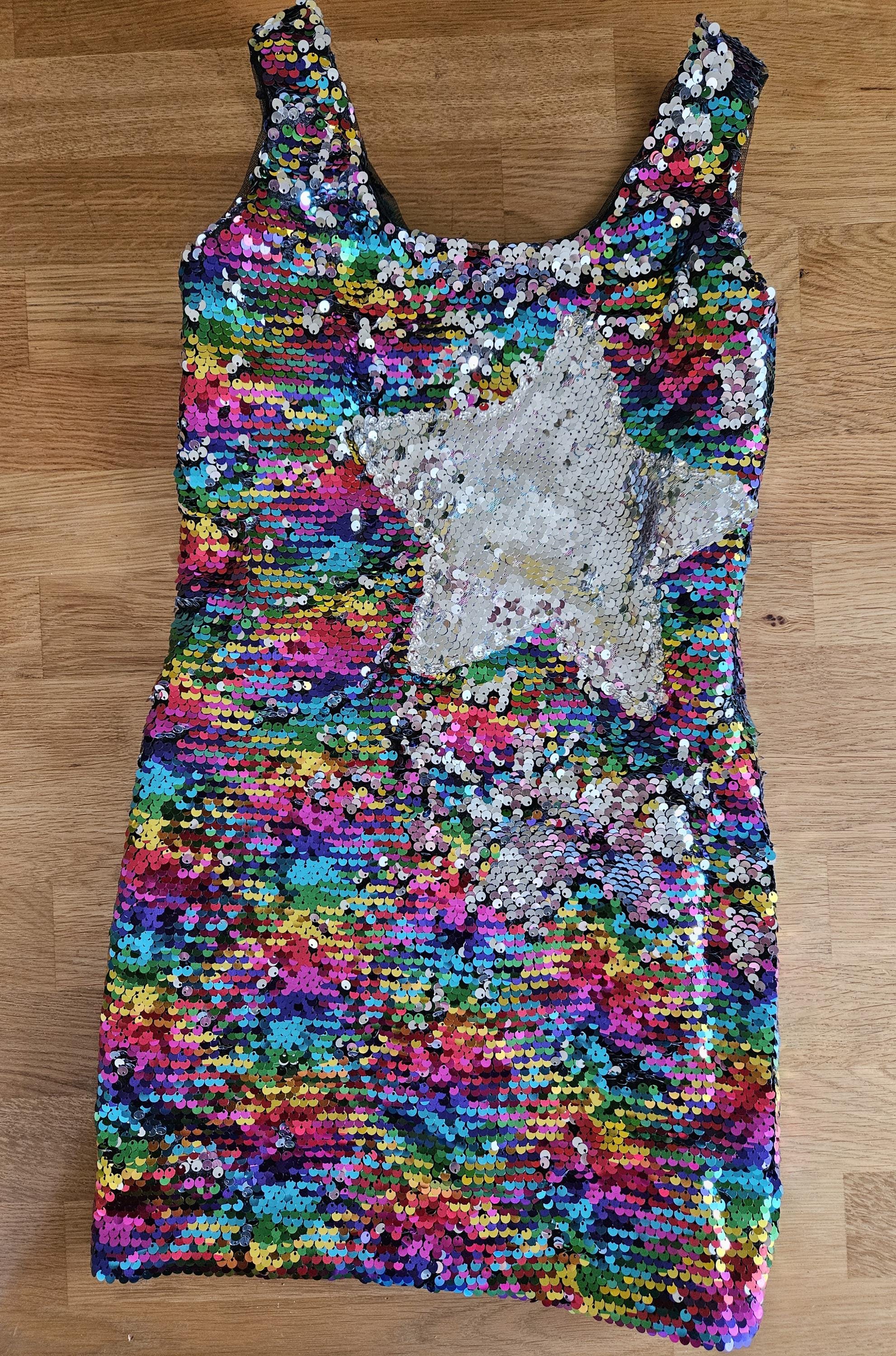 sequin hannah montana dress  ASO Hannah Montana Best of Both Worlds Tour silver sequin dress