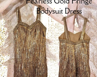 Girls Custom Gold Fringe Fearless Inspired Dress | Swift ERAS Tour Outfit Replica | Unique Custom Made Golden Fringe Dress