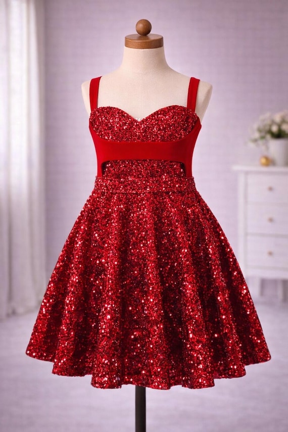 red sparkly birthday dress red sequin dress Ariana Sequin Mini Party Dress Red -parroquiadesanalbertomagno.com