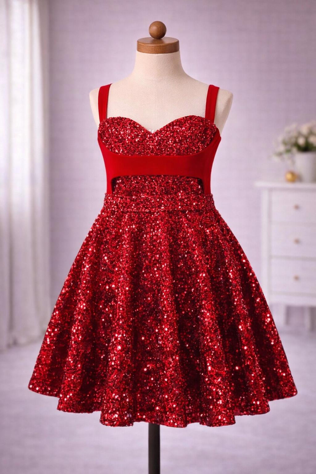 strapless open back dress Sparkly Champagne Sweetheart A-Line Tulle Tiered Homecoming Dress main image 1