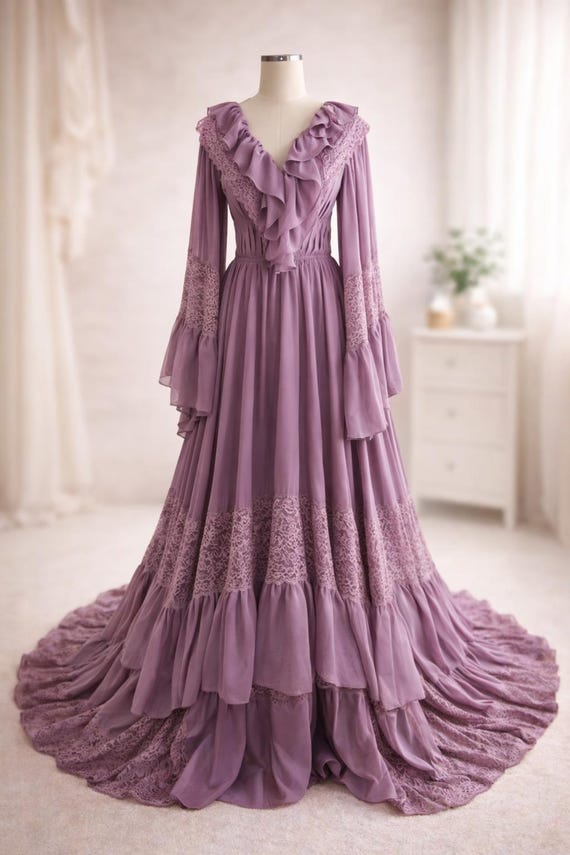 fairycore formal dresses Floral embroidered tulle dress | Fairy core prom dress main image 1