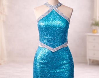 Flirty Sparkly Crop Top & Mini Skirt Set- Pop Princess Pop Tour–Inspired Concert and Performance Outfit