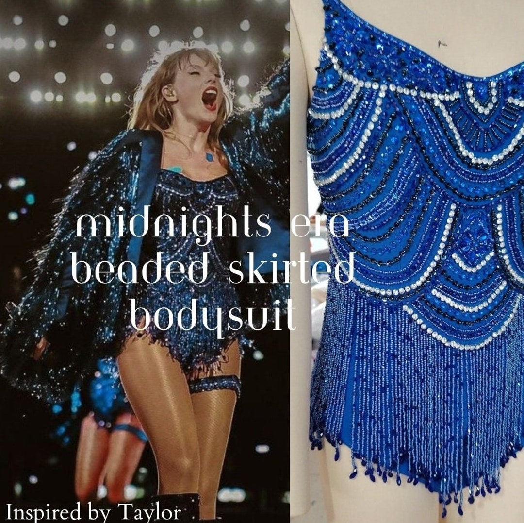 Unique Beaded Midnights Era Bodysuit Taylor Inspired Rhinestone Bodysuit Swift Midnights Outfit