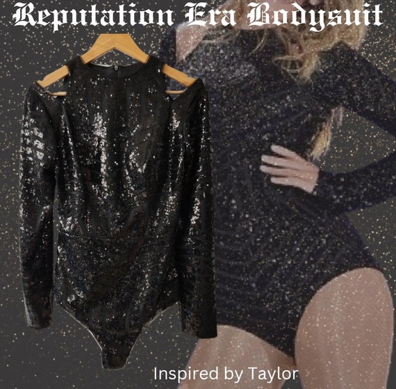 Cold Shoulder Reputation Bodysuit Taylor Inspired Sequins Bodysuit