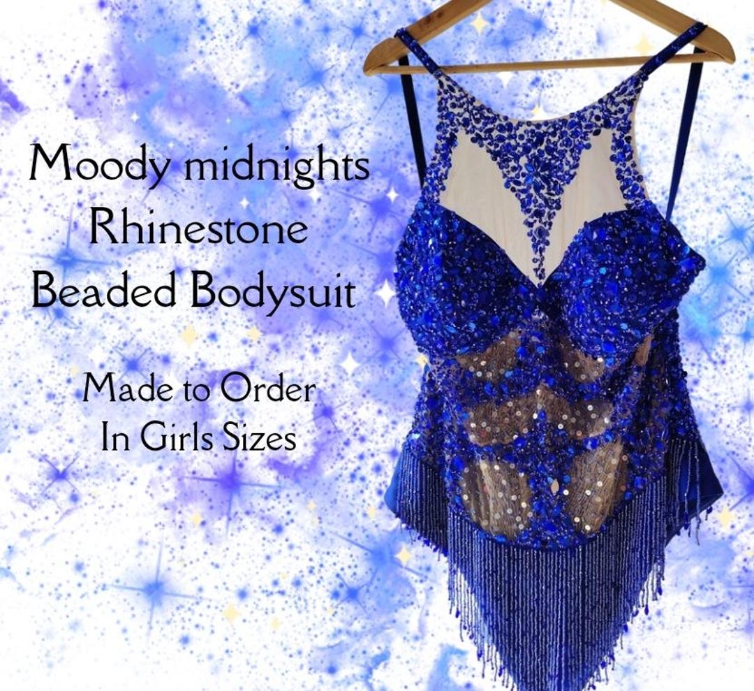 Girls Unique Sparkly Midnight Era Bodysuit | Bejeweled Celebrity
