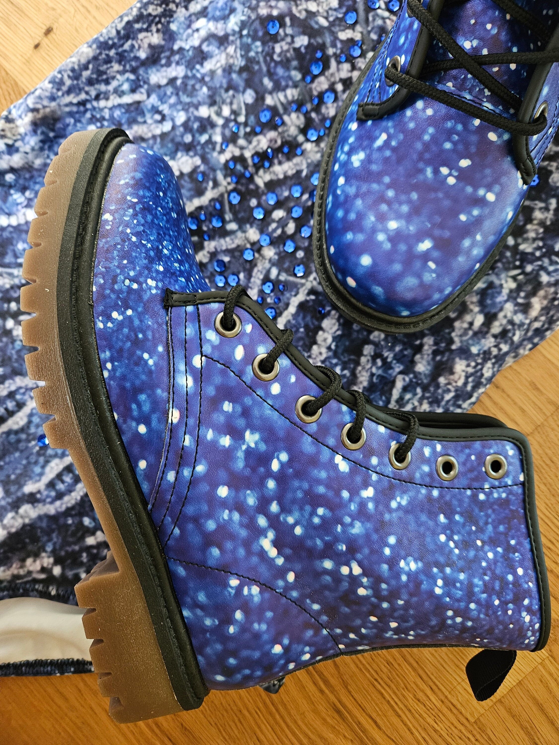 Sparkly blue cheap boots