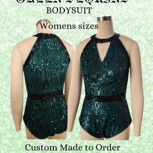 Green Sequins Taylor Concert Tour Bodysuit | Celebrity Inspired Sparkle Bodysuit | Concert Tour Outfit Replica | Cosplay Costume