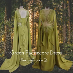 Faeriecore Dress | Taylor Inspired Folk Dress | Swift Eras Tour Outfit | Unique Custom Made Chartreuse Green Fairycore Prom Dress