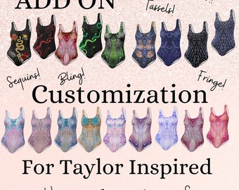 ADD ON for Taylor Inspired Bodysuit- Purchase this to add sequins, tassels, fringe and or rhinestones to any of our Taylor Inspired Leotards