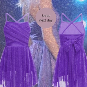 Toddler Girl Taylor Inspired Sparkly Speak Now Dress | Flowy Shimmery Purple Sweetheart Dress | 3-4T Swift Costume | ERAS Tour Outfit