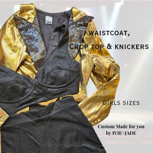 GIRLS Poet Waistcoat, Crop Top and Knickers | Celebrity Inspired Concert Tour Outfit | Unique Concert Tour Outfit | Cosplay Costume