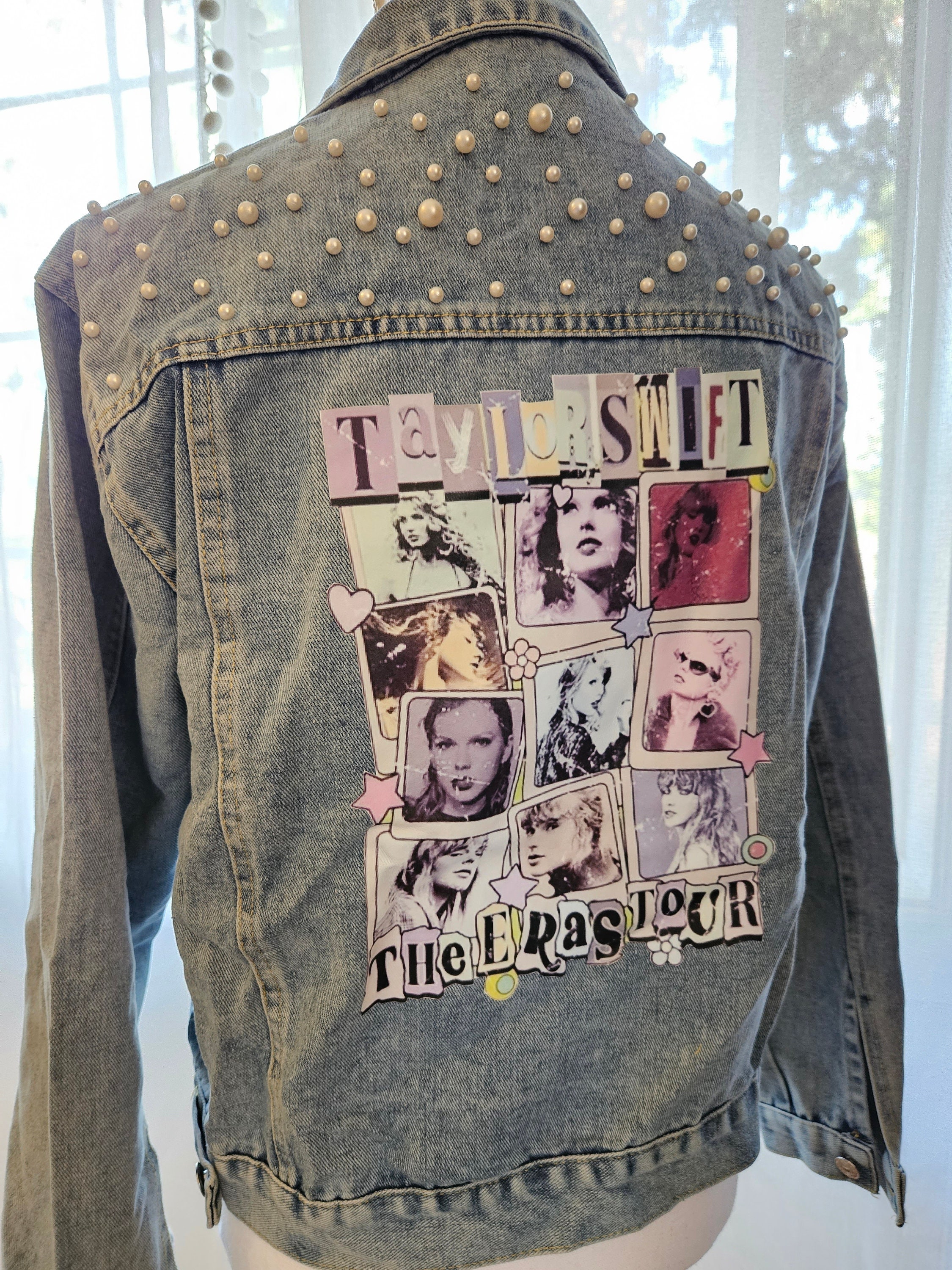 “long live all the mountains we moved” Taylor Swift Eras Tour jacket |  one-of-a-kind handmade quilted denim jacket