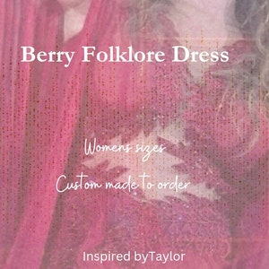 NEW! Berry Folklore Dress | Taylor Inspired Paris N2 Folk Dress | Swift Eras Tour Outfit Replica | Unique Custom Made Fairycore Prom Dress