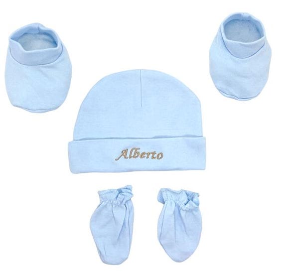Newborn Cotton Baby Hat Hat Anti scratch Mittens and Personalized Booties for Newborn Babies From 0 to 3 Months Etsy