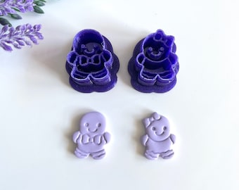 Set di formine per biscotti a forma di omino e bambina di pan di zenzero: pasta polimerica e formine per biscotti