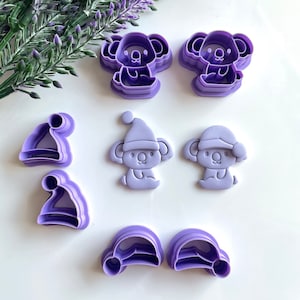 Christmas Koala with hat Cutter, Christmas cutter, cute animal cutter, Cookie cutters, Metal clay, air dry clay, ceramics, do it yourself