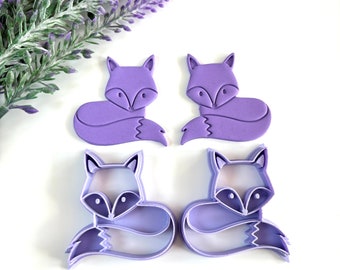 Emporte-pièce Fox en pâte polymère, boucle d'oreille animal de la forêt, emporte-pièce