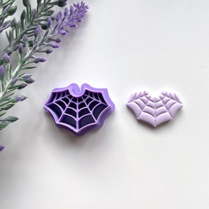 Half spider web polymer clay cutter, Autumn Halloween cutter, Polymer Clay Earrings, Cookie cutters, Metal clay air dry clay, do it yourself