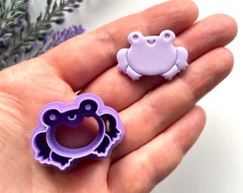 Cortador de rana: aretes de arcilla polimérica, cortador de galletas