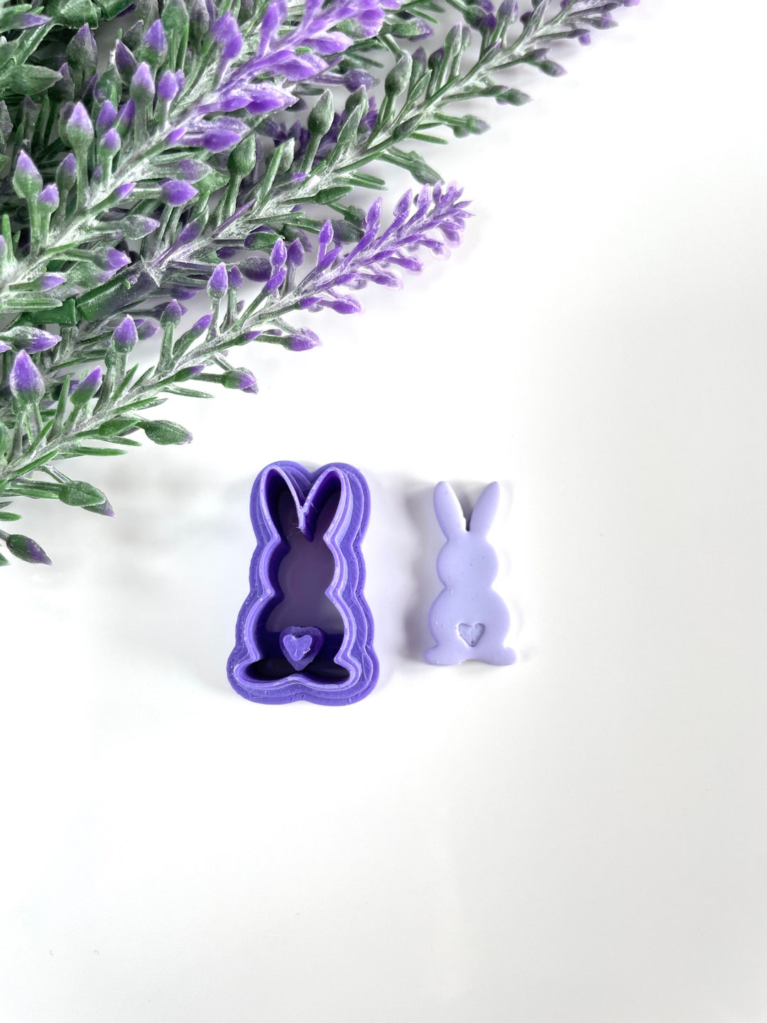 Bunny With Heart Tail Polymer Clay Cutter, Cute Animal Cutter, Rabbit ...