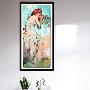 Alphonse Mucha&#39;s Les Saisons 1896 | The Seasons | Été (Summer) Print | Vintage Art Nouveau Wall Art | Mucha Print | Instant Download