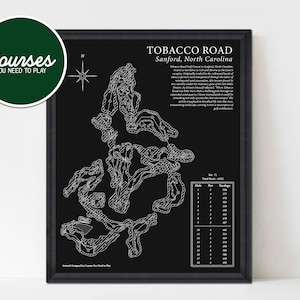 Tobacco Road Golf Platz Druck, Tobacco Road Club Karte, Platz Druck, Golf Kunst, Tobacco Road, Wandkunst, Golf Karte, Golf Geschenke für Männer