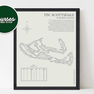 TPC Scottsdale GolfCourt Print, TPC Scottsdale Kunstdruck, Golf Platz Print, Golf Kunst, TPC Scottsdale Wandkunst, Golf Karte, Golf Geschenke für Männer