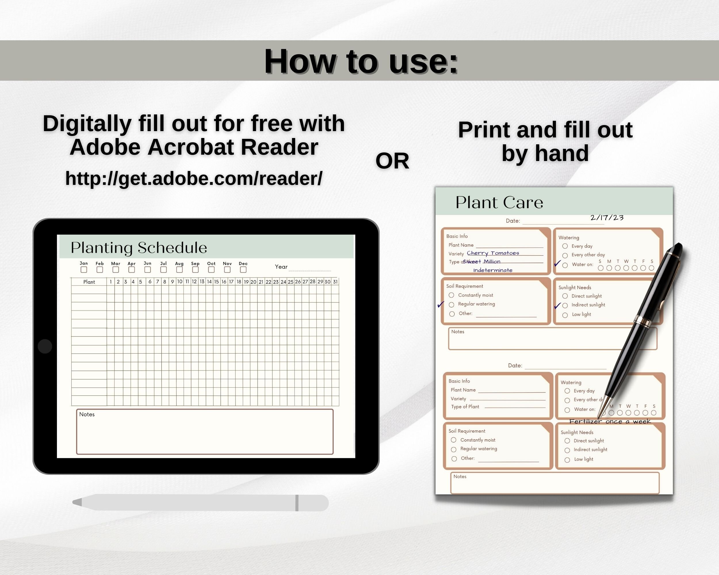Gardening Planner Garden Planner Harvest Tracker Digital Gardening ...