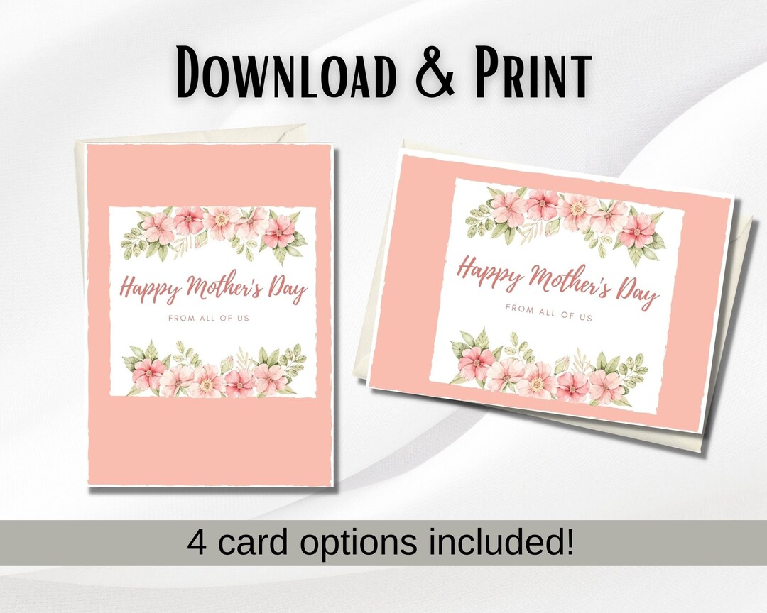 Printable Mother's Day Card With Flowers Card for Mom Unique Mother's