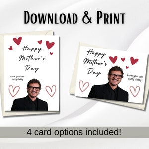 Printable Mother&#39;s Day Card with Pedro Pascal Card for Mom Unique Mother&#39;s Day Last Minute Mother&#39;s Day Pedro Pascal Fan