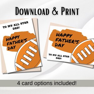 Printable Father&#39;s Day Card for Dad Download Last Minute Card for Father&#39;s Day Gift Digital Football Fan Sports Lover Sport Fan Athletic Dad