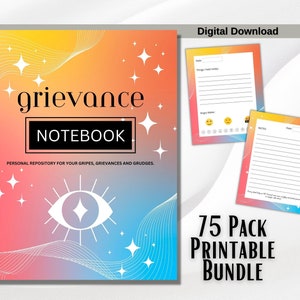 Grievance Notebook Anti-Gratitude Journal Unique Gift Printable Journal Digital Notebook Mental Health Self Care Anxiety Relief Novelty Gift