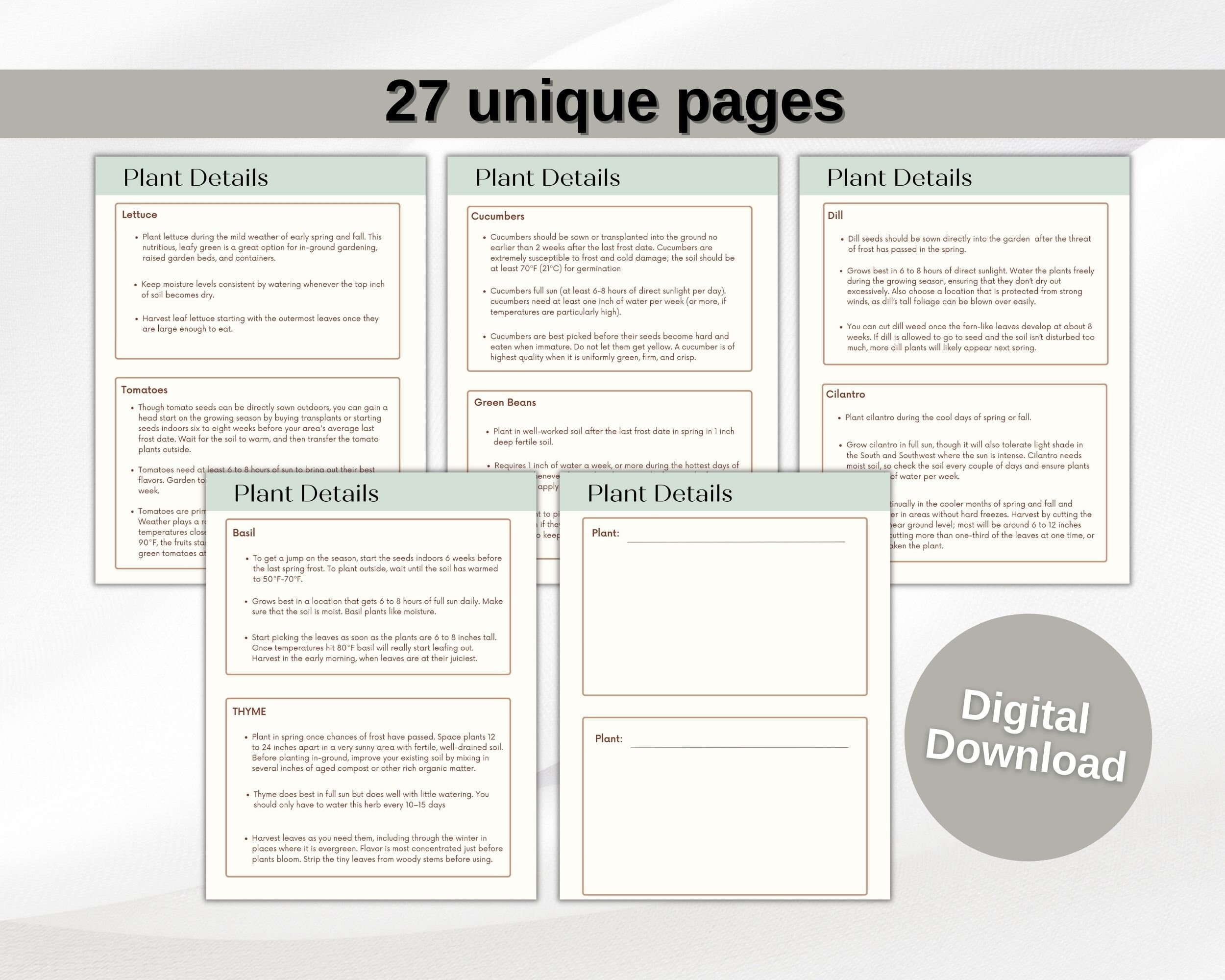 Gardening Planner Garden Planner Harvest Tracker Digital Gardening ...