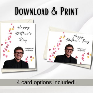 Happy Mother&#39;s Day Card with Pedro Pascal Card for Mom Unique Mother&#39;s Day Last Minute Mother&#39;s Day Pedro Pascal Fan Printable Mothers Day