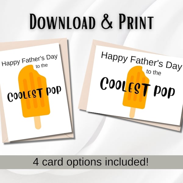 Printable Father's Day Card for Dad Download Last Minute Card for Father's Day Gift Digital Card Humor Card Funny Dad Unique Fun Cool Dad