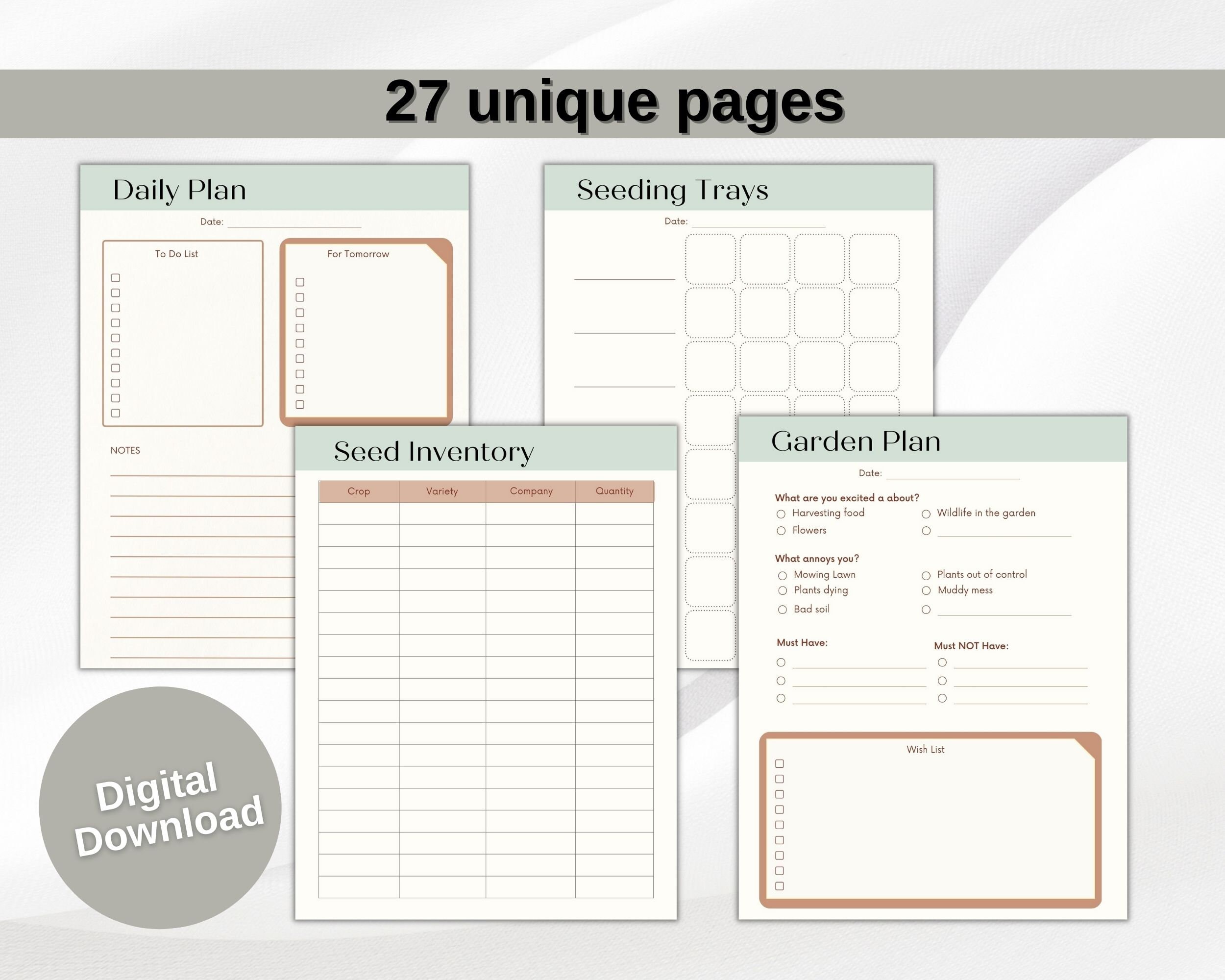 Gardening Planner Garden Planner Harvest Tracker Digital Gardening ...