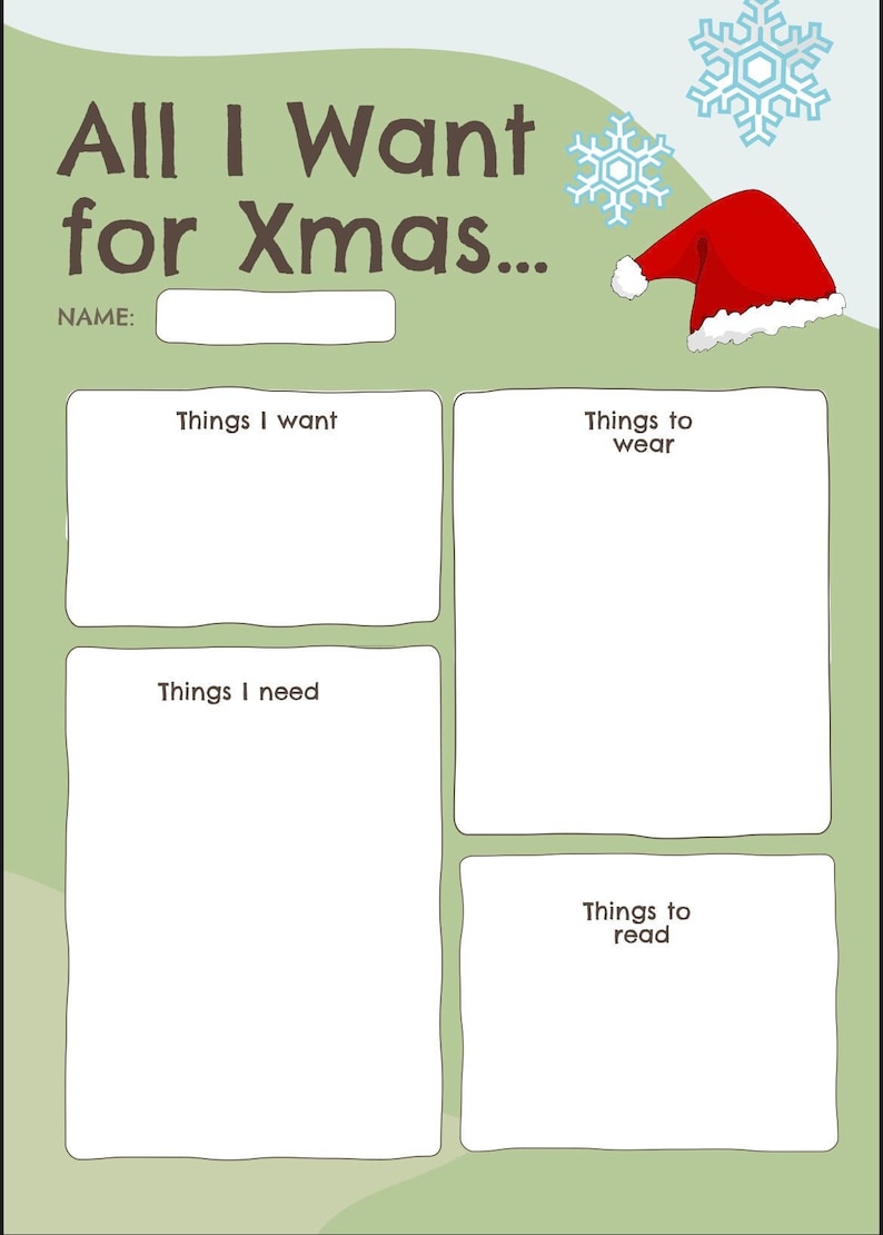 Christmas List Template (Download Now) Etsy Christmas List Template (Download Now) Etsy